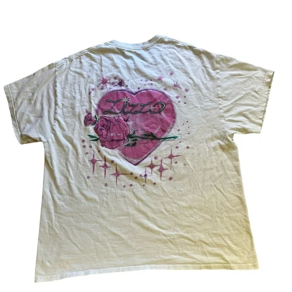 Lizzo Tshirt You Are Special Concert L/XL White Pink Airbrush Graffiti Art Style - Picture 4 of 11